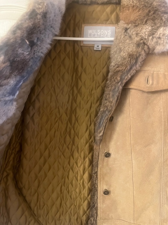 Wilsons Leather Suede Shearling Jacket - Brown - Picture 3 of 5